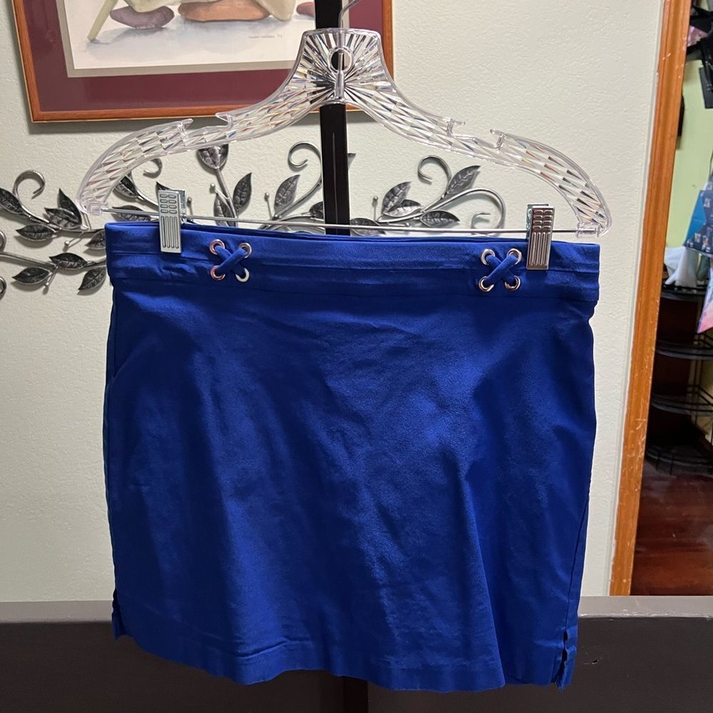 Rafaella Royal Blue Skirt with Lace-Up Accent Excellent Condition #DO181